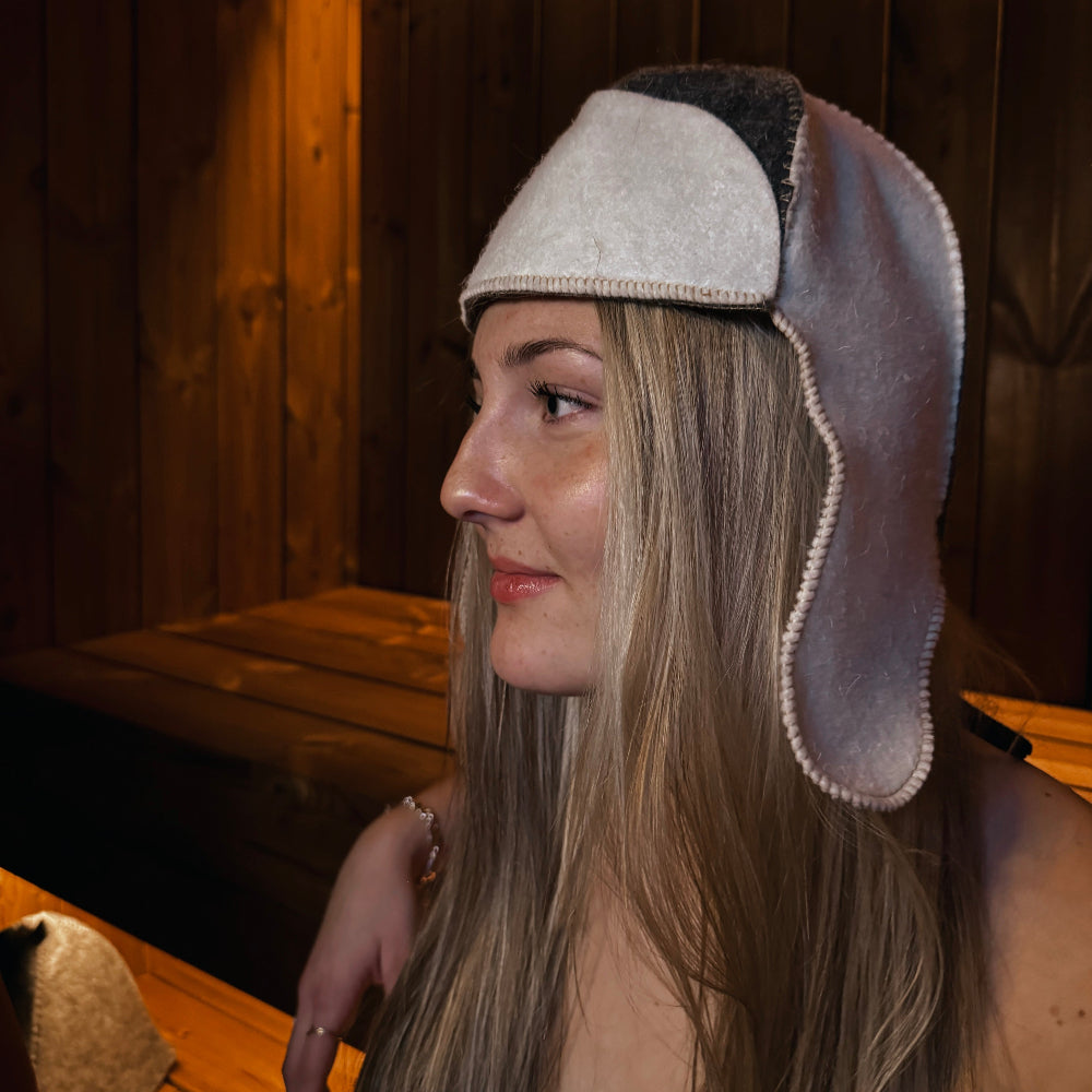 Saunahattur úr ull fyrir sauna - ver höfuðið í miklum hita